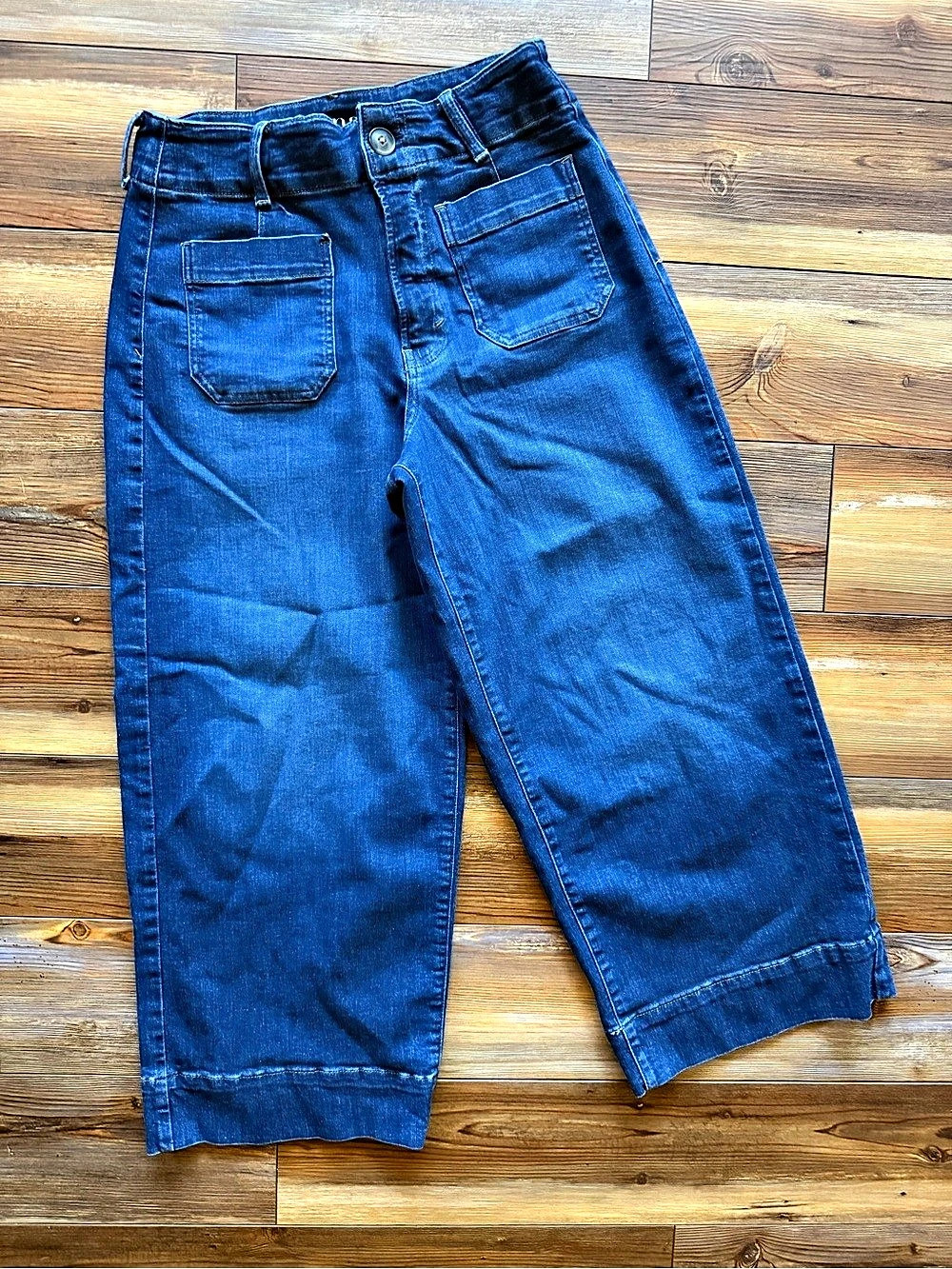 a.n.a Highest-Rise Wide Leg Crop Jeans Blue Size 8